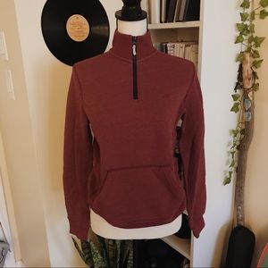 aeropostale dark red quarterzip sweater | s